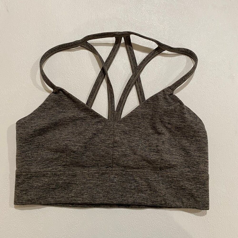 JoyLab Strappy Back Sports Bra Gray Heather Size M Medium